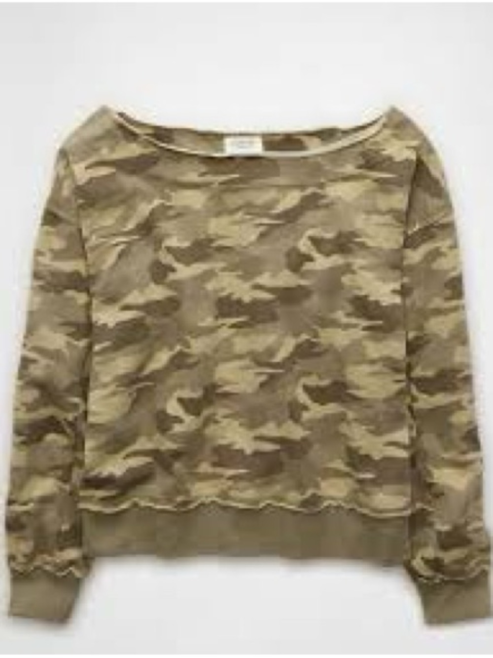 American Eagle Camo Off-Shoulder Sweatshirt